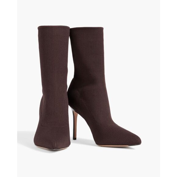 New Veronica Beard Lisa Knit Stiletto Booties in Espresso Women's Size 9 - Picture 1 of 9